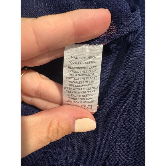 Hill House Collectors Edition Tulle The Nap Dress Navy Blue Sheer Size Small - Picture 7 of 9